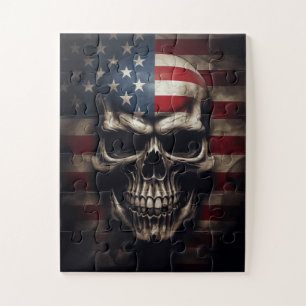 American Flag Skull Jigsaw Puzzle