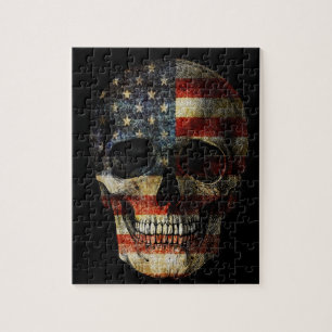 American flag skull jigsaw puzzle