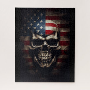 American Flag Skull Jigsaw Puzzle