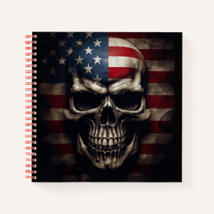 American Flag Skull Notebook