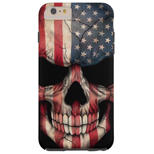 American Flag Skull on Black Case-Mate iPhone Case (Back)