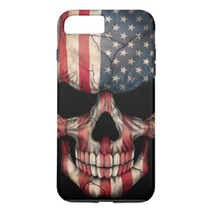 American Flag Skull on Black iPhone 8 Plus/7 Plus Case