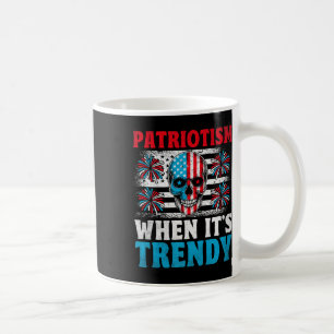 American Flag Skull Patriot Skeleton Independence Coffee Mug