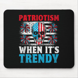 American Flag Skull Patriot Skeleton Independence Mouse Pad