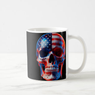 American Flag Skull Patriotic Skeleton 4th Of July Coffee Mug