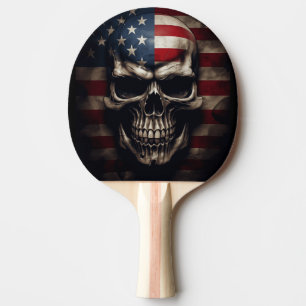American Flag Skull  Ping Pong Paddle