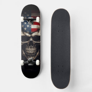 American Flag Skull Skateboard