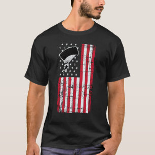 American Flag  Skydiving Parachute Extreme Sports T-Shirt