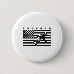 American Flag Snowboard Apparel - Snowboarding Sno 6 Cm Round Badge