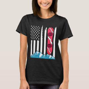 American Flag Snowboarding Gift Snowboard Goggles T-Shirt