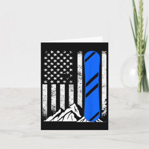 American Flag Snowboarding Usa Flag Snowboarder Wi Card