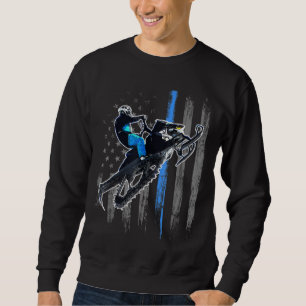 American Flag Snowmobile Men Snowmobile Riding Gif Sweatshirt