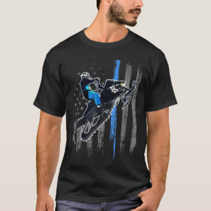 American Flag Snowmobile Men Snowmobile Riding Gif T-Shirt