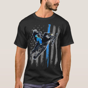 American Flag Snowmobile  Men Snowmobile Riding T-Shirt