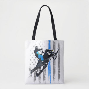 American Flag Snowmobile Shirt Men Snowmobile Ridi Tote Bag