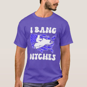 American Flag Snowmobile Winter Sport Snowmobiling T-Shirt