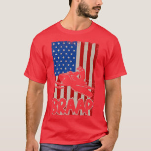 American Flag Snowmobiling Braap Funny Snowmobile T-Shirt
