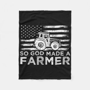 American Flag So God Made A Farmer 4th Of July Fleece Blanket