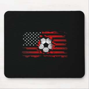 American Flag Soccer Apparel - Soccer Mouse Pad