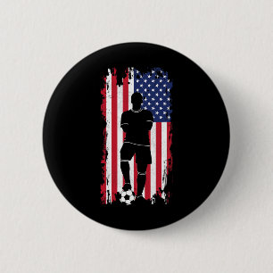 American Flag Soccer Apparel - Soccer Women Girls 6 Cm Round Badge