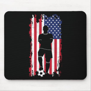 American Flag Soccer Apparel - Soccer Women Girls Mouse Pad