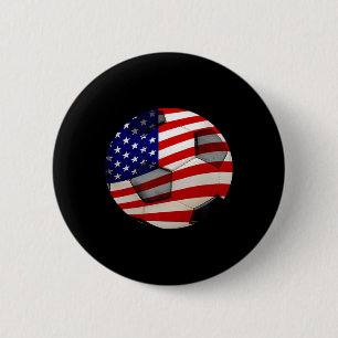 American Flag Soccer Ll United States Sports Desig 6 Cm Round Badge