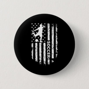 American Flag Soccer Player Usa Patriotic Vintage 6 Cm Round Badge