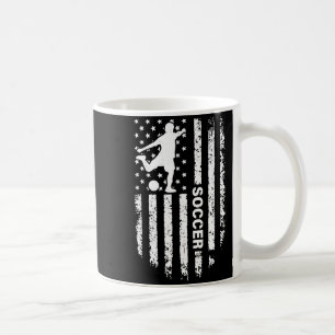 American Flag Soccer Player Usa Patriotic Vintage  Coffee Mug