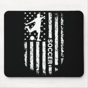 American Flag Soccer Player Usa Patriotic Vintage Mouse Pad