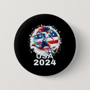 American Flag Soccer Shirt Women's Soccer Girls So 6 Cm Round Badge