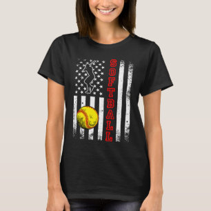 American Flag Softball Team T-Shirt