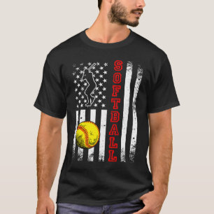 American Flag Softball Team T-Shirt