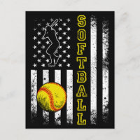 American Flag Softball Team Vintage Funny