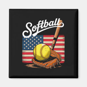 American Flag Softll 4th Of July Softll Lover Men Magnet