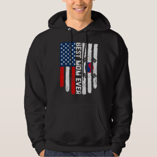 American Flag South Korea Flag Best Mum Ever Famil Hoodie