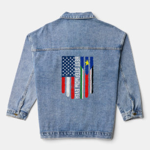 American Flag South Sudan Flag Best Stepmom Ever F Denim Jacket