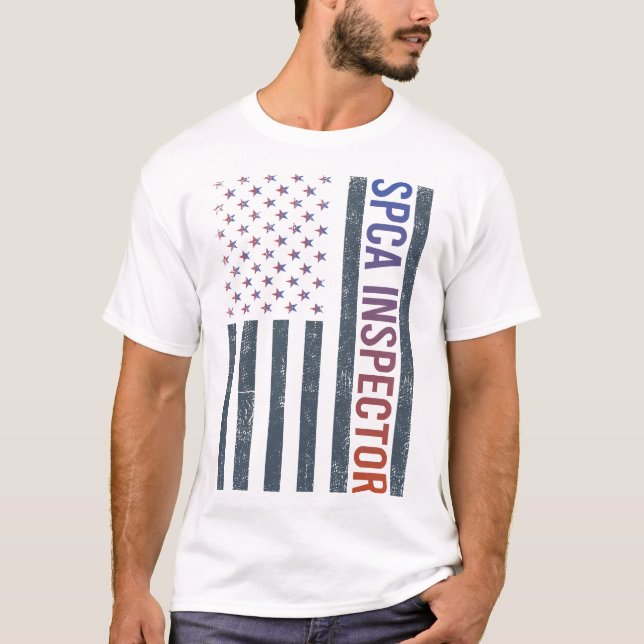 American Flag - Spca Inspector T-Shirt (Front)