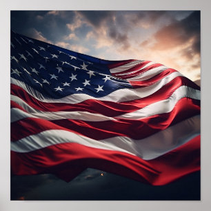 American flag special effects print