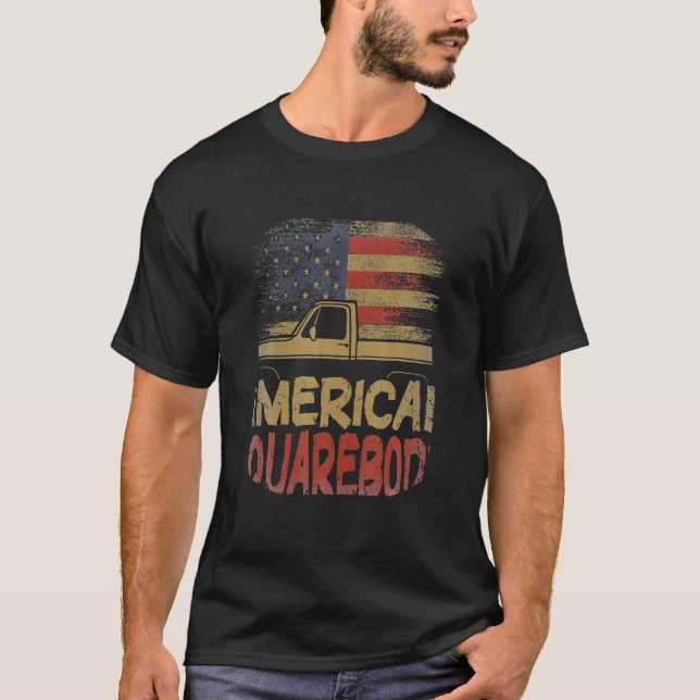 American Flag Square Body American Squarebody Truc T-Shirt (Front)