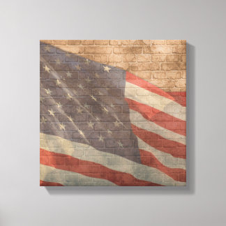 American Flag Square Canvas Wall Decor