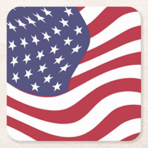 AMERICAN FLAG SQUARE PAPER COASTER