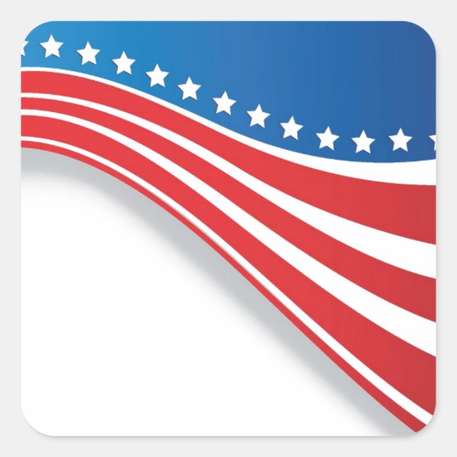 American flag square sticker (Front)