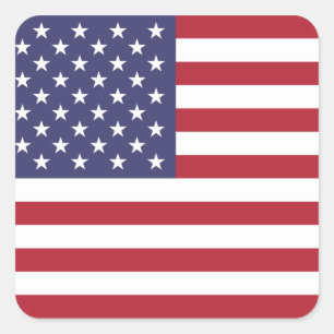 American Flag Square Sticker