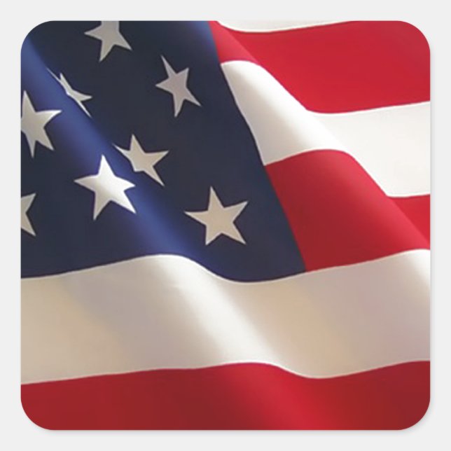 American Flag Square Sticker (Front)