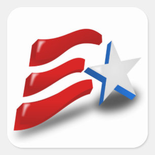 AMERICAN FLAG SQUARE STICKER