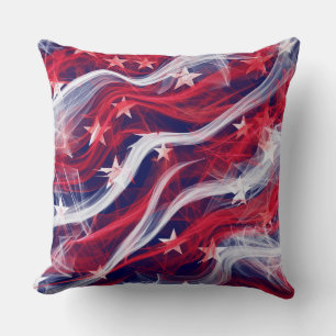 American flag square Throw Pillow