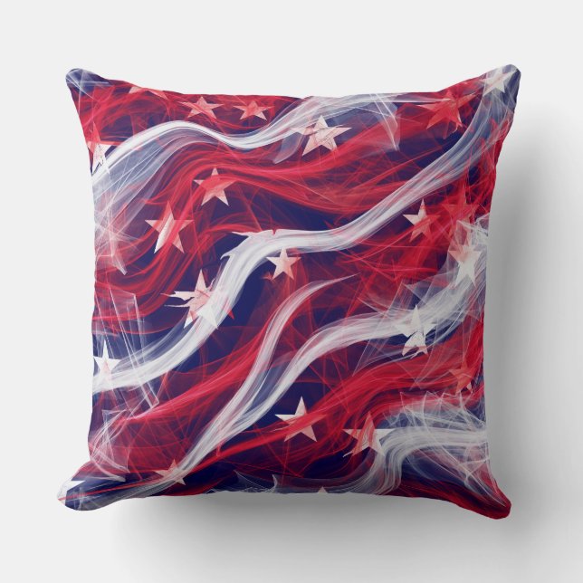 American flag square Throw Pillow (Front)