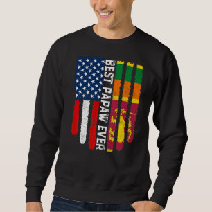 American Flag & Sri Lanka Flag Best Papaw Ever Fam Sweatshirt