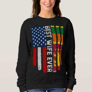 American Flag & Sri Lanka Flag Best Wife Ever Fami Sweatshirt