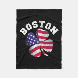 American Flag St. Patricks Day Clic Boston Name St Fleece Blanket